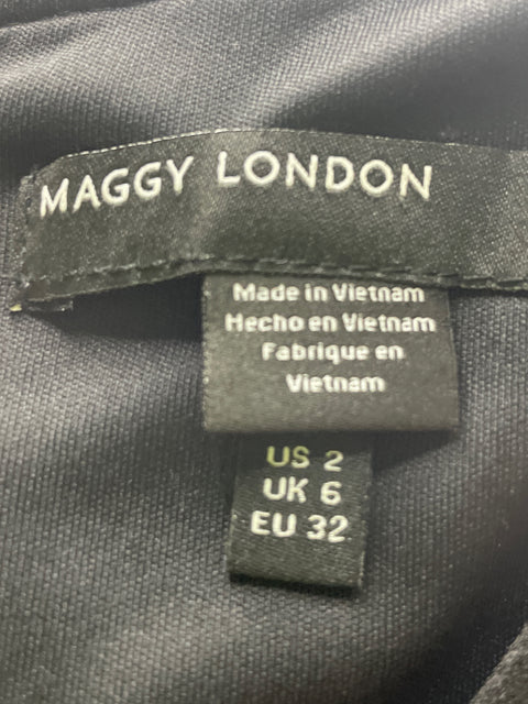 Vestido Maggy London Manga corta Botones Negro - Talla 2