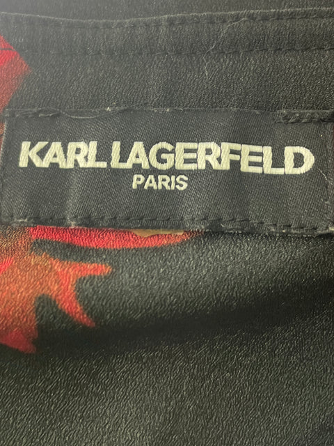 Blusa Karl Lagerfeld Cuello v Manga larga Rojo - Talla S