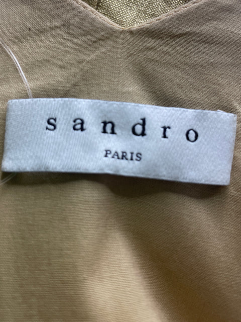 Vestido Sandro Tiras Mini Dorado - Talla S