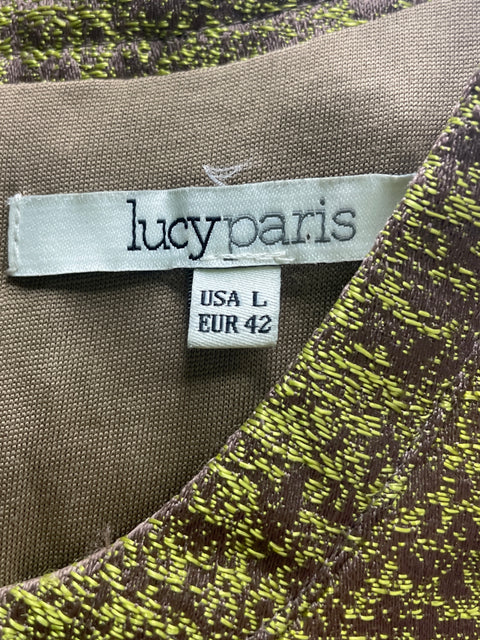 Vestido Lucy Paris Brillo Sin mangas Dorado - Talla L