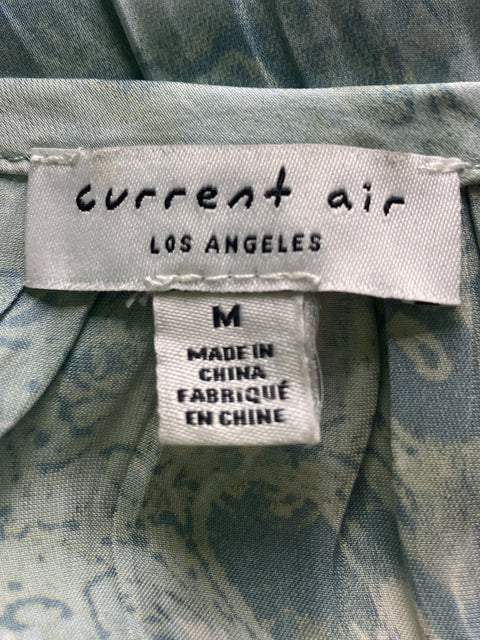 Vestido Current Air Estampado Plisado Azul - Talla M