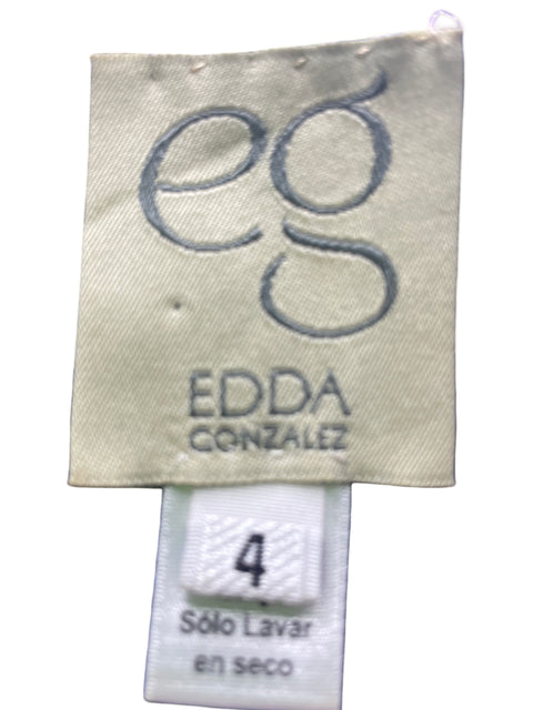 Vestido Edda Gonzalez Tiras Vuelos Azul - Talla 4