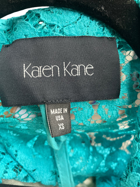 Blusa Karen Kane de Algodón Encaje Mangas fruncidas Azul - Talla XS