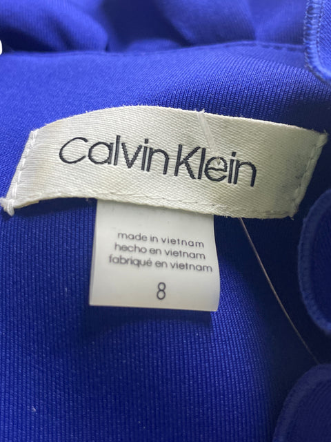 Vestido Calvin Klein Sin mangas Liso Azul - Talla 8