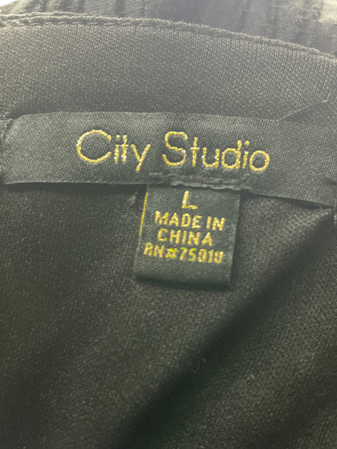 Vestido City Studio Manga corta Suelto Negro - Talla L