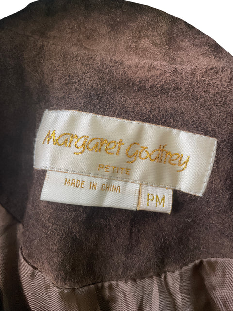 Chaqueta Margaret Godfrey Gamuza Bordado floral Marrón - Talla M