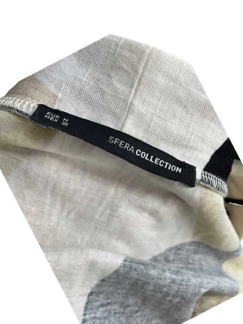 Vestido Sfera de Viscosa Sin mangas Estampado Negro - Talla M
