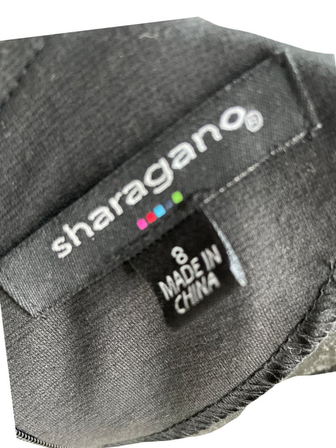 Vestido Sharagano Geométrico Midi Gris - Talla 8