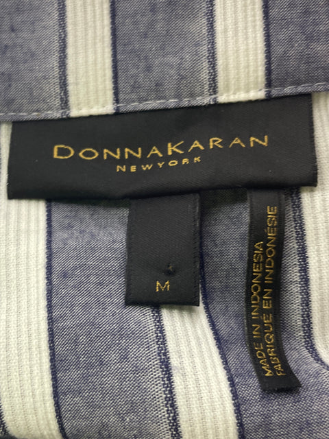 Blusa Donna Karan de Algodón Rayas Manga larga Gris - Talla M