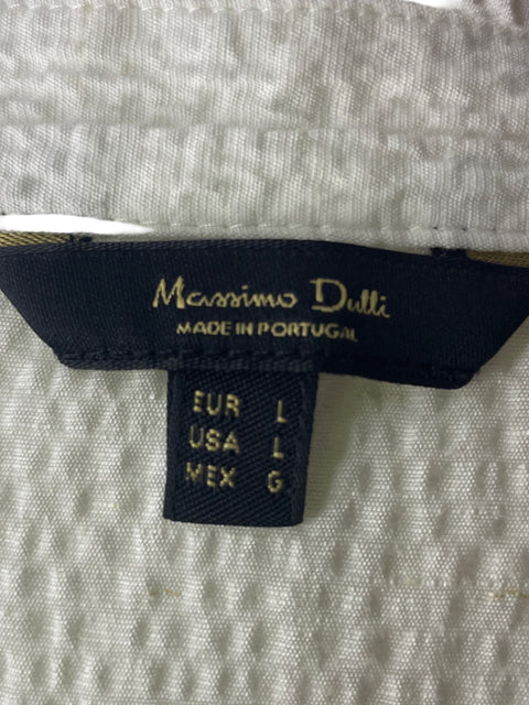 Blusa Massimo Dutti de Lino Ruchas Manga larga Blanco - Talla L