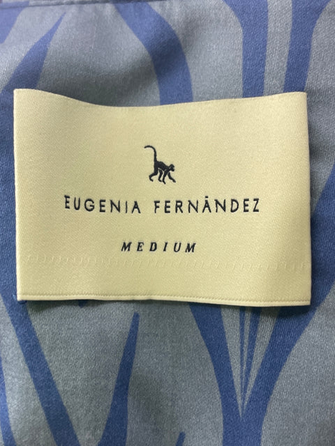 Camisa Eugenia Fernandez de Algodón Botones Bolsillo Azul - Talla M