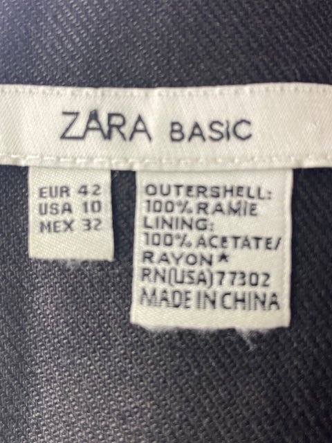 Falda Zara Plisado Midi Negro - Talla 10