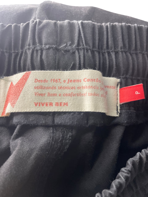 Pantalón Viver Ben de Algodón Plisado Palazo Negro - Talla S