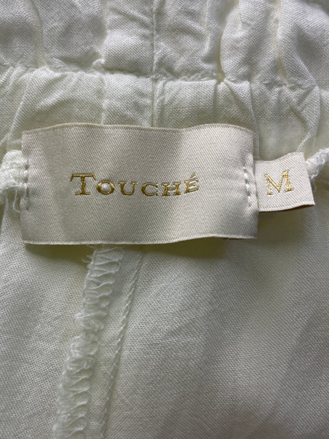 Pantalón Touché Elastico Palazo Blanco - Talla M