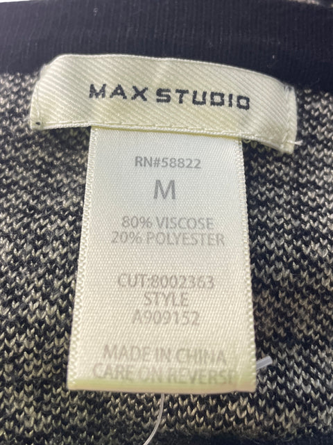Vestido Max Studio de Viscosa Estampado Fajon Negro - Talla M