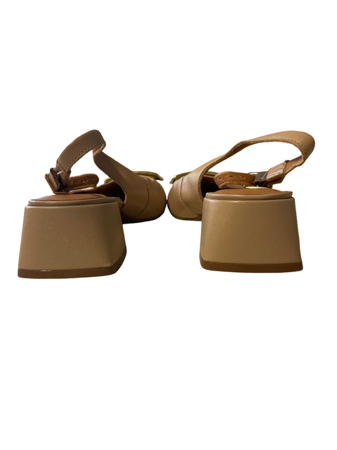 Zapato Giulia Domna Destalonado Punta cerrada Beige - Talla 36