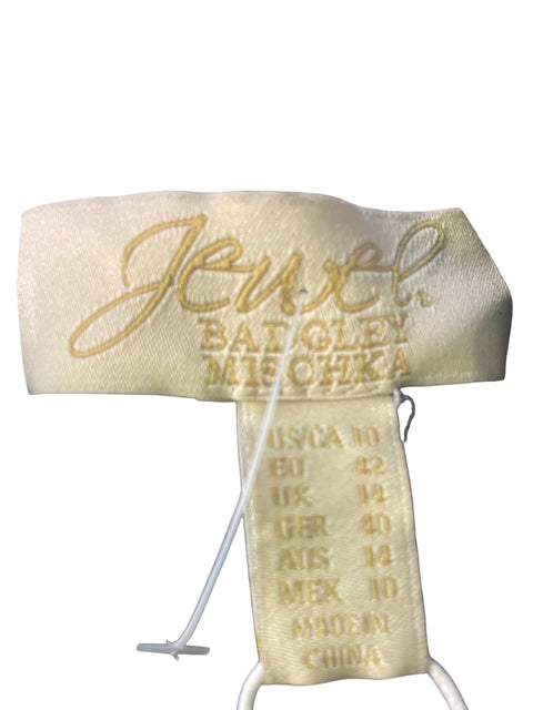 Vestido Jewel Liso Aplique Negro - Talla 10