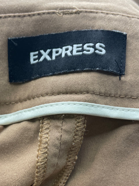 Pantalón Express de Algodón Recto Wide-leg Marrón - Talla 10