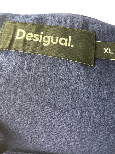 Vestido Desigual Manga larga Suelto Azul - Talla XL