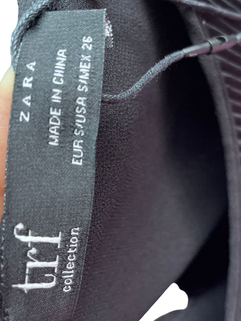 Blusa Zara Plisado Manga larga Negro - Talla S