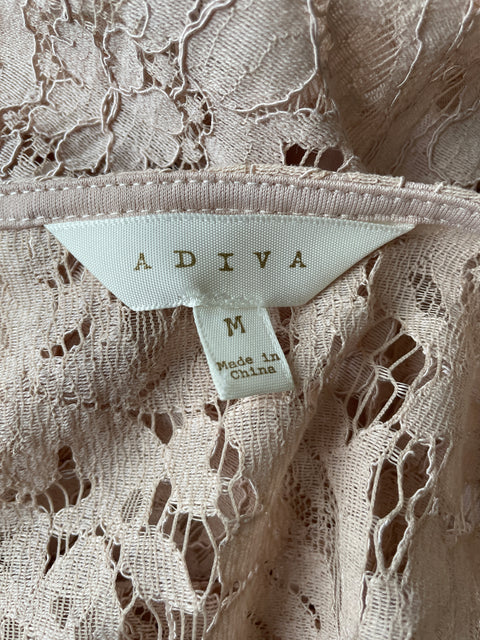 Blusa Adiva Encaje Manga larga Beige - Talla M