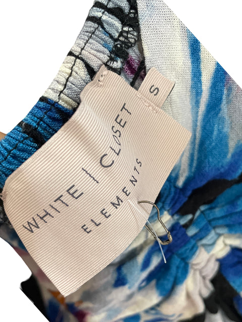 Vestido White Closet Estampado Mangas abullonadas Azul - Talla S