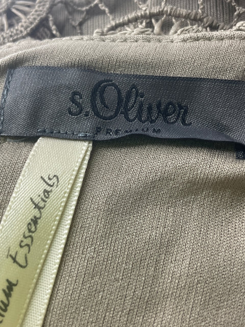 Vestido S.oliver Encaje Sin mangas Beige - Talla 10