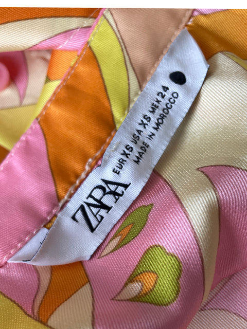 Conjunto Zara Palazos Estampado Amarillo - Talla XS