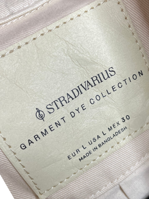 Abrigo Stradivarius de Algodón Oversize Cuello solapa Beige - Talla L