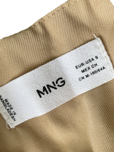 Short Mango de Viscosa Fajon Bolsillo Beige - Talla S