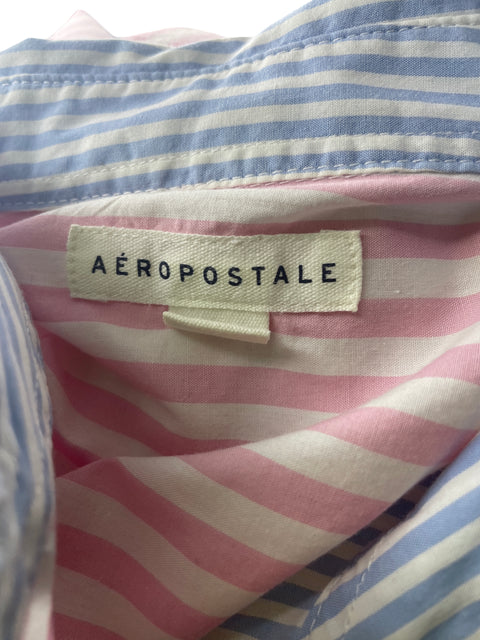 Camisa Aeropostale de Algodón Rayas Manga larga Rosado - Talla L