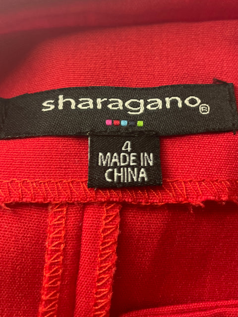 Vestido Sharagano Sin mangas Zipper Rojo - Talla 4