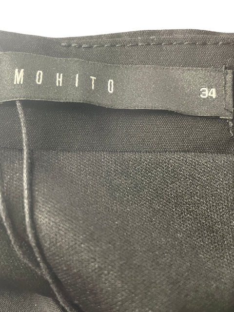 Vestido Mohito de Algodón Halter Botones Negro - Talla 34