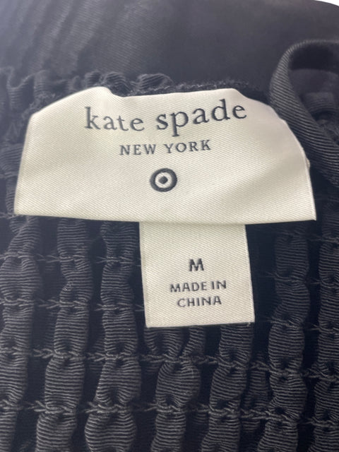 Vestido Kate Spade Tiras Ruchas Negro - Talla M