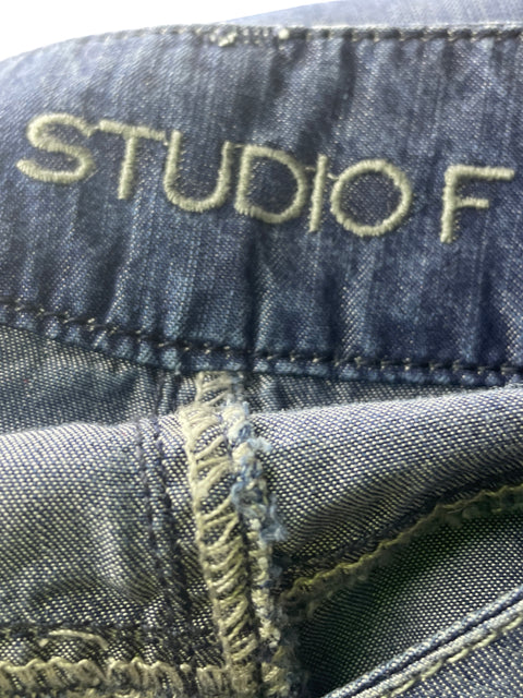 Pantalón Studio F Recto Palazo Azul - Talla 6