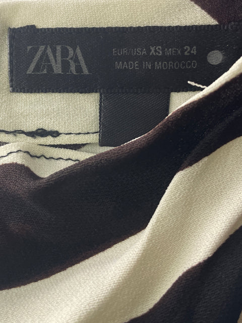 Blusa Zara de Viscosa Animal print Asimétrico Marrón - Talla XS