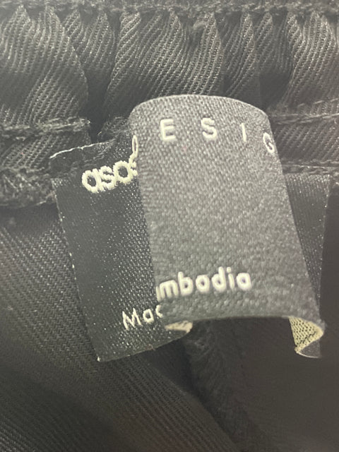 Pantalón Asos Elastico Bolsillo Negro - Talla 10