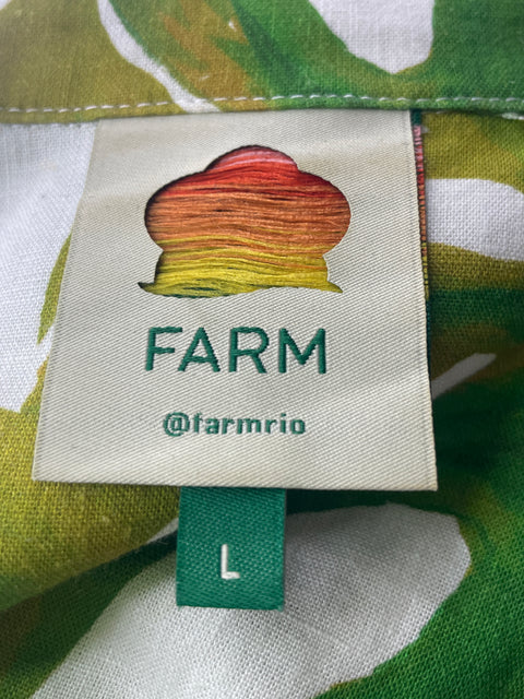 Romper Farm de Lino Fajon Botones Verde - Talla L