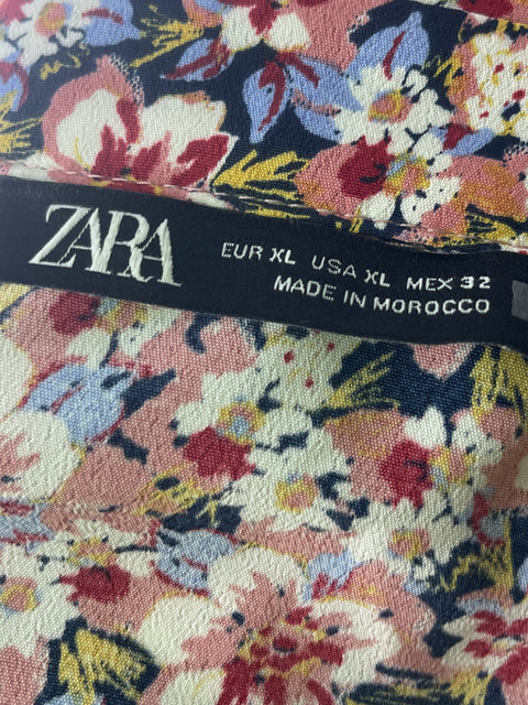 Romper Zara Estampado Fajon Rosado - Talla XL