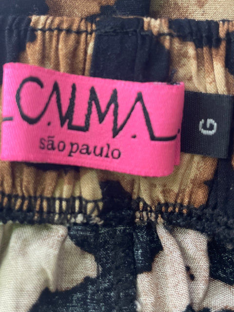 Conjunto Calma de Viscosa Short/camisa Animal print Marrón - Talla M