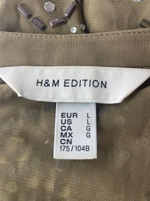 Blusa H&M editons Pedreria Manga larga Verde - Talla L