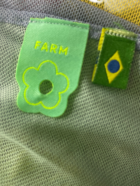 Vestido Farm Tiras Estampado Azul - Talla XL