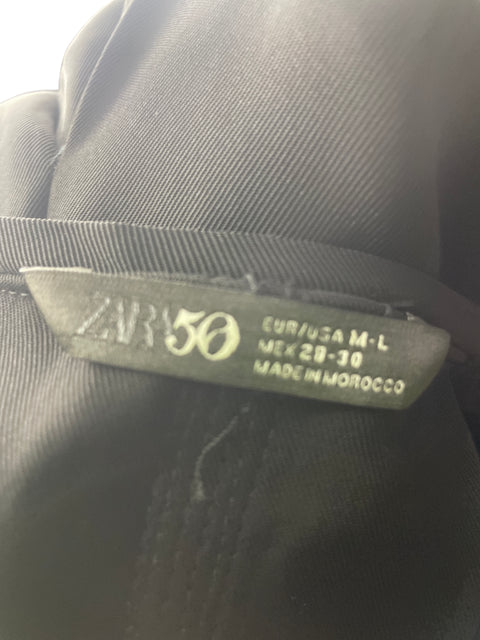 Vestido Zara de Viscosa Liso Maxi Negro - Talla L
