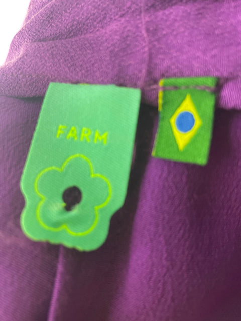 Mono Farm de Viscosa Halter Liso Morado - Talla XL