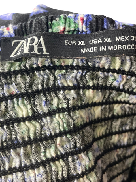 Vestido Zara de Viscosa Elastico Maxi Azul - Talla XL