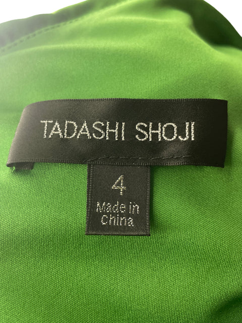 Vestido De Fiesta Tadashi Shoji Oneshoulder Asimétrico Verde - Talla 4