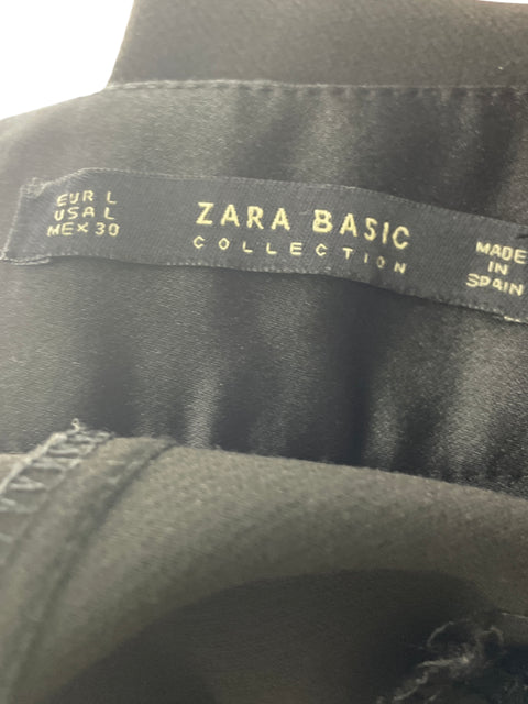 Pantalón Zara Recto Wide-leg Negro - Talla L