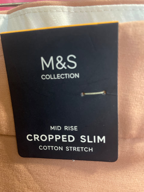 Pantalón M&s collections de Algodón Recto Capri Beige - Talla 10