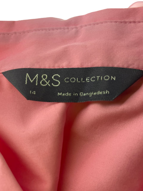 Camisa M&s collections de Algodón Manga larga Botones Rosado - Talla 14