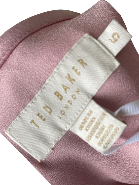 Vestido De Fiesta Ted Baker Midi Manga larga Rosado - Talla S